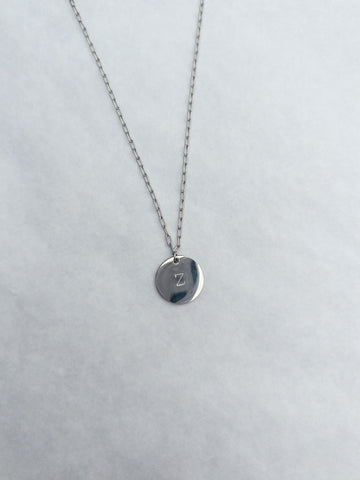 silver initial necklace