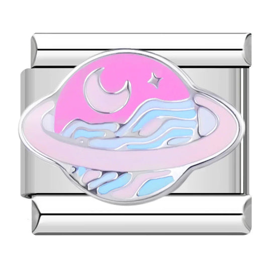 Pink Planet Italian Charm