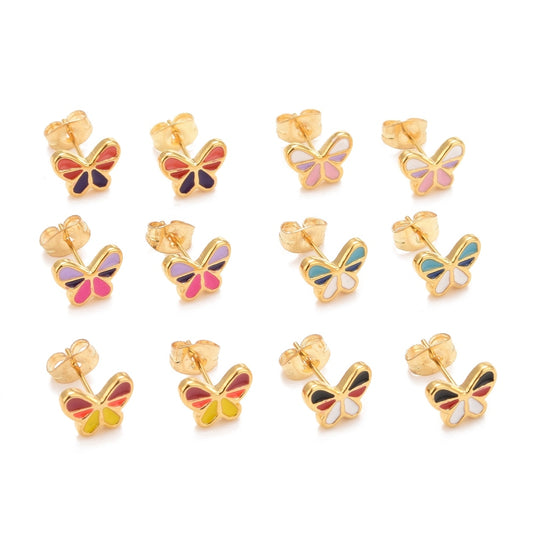 Colorful Butterfly Studs