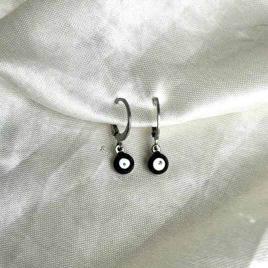 Evil Eye Earrings Black