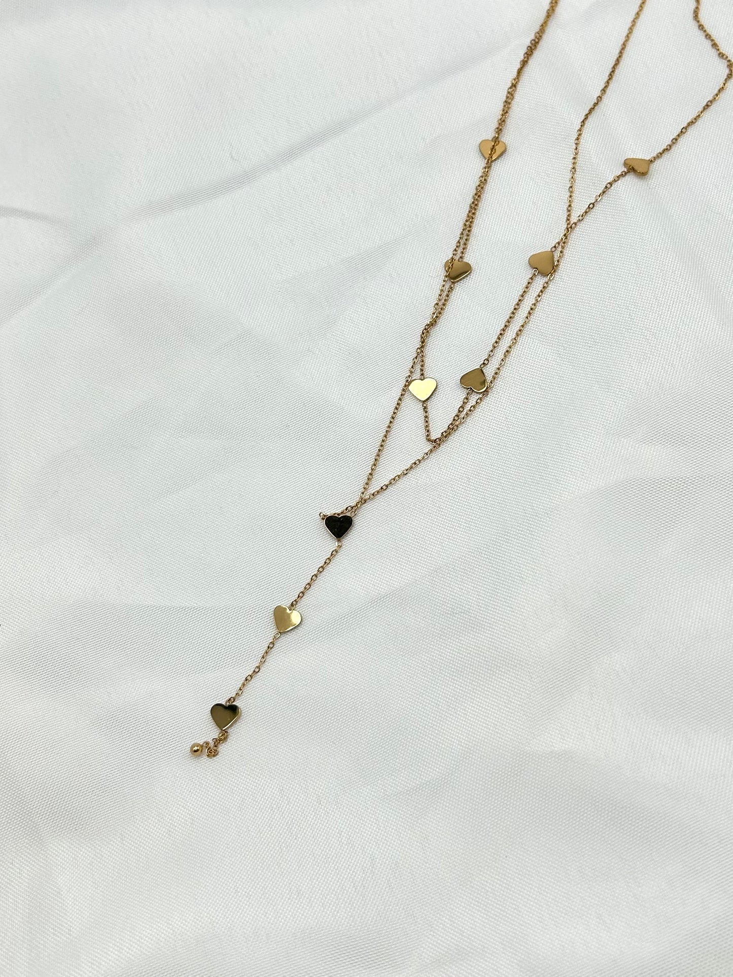 Double Heart Y-Necklace