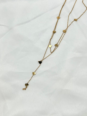 Double Heart Y-Necklace