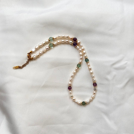 Fluorite Pearl Necklace