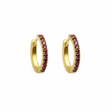 Mauve Crystal Hoops