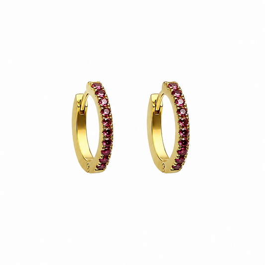 Mauve Crystal Hoops