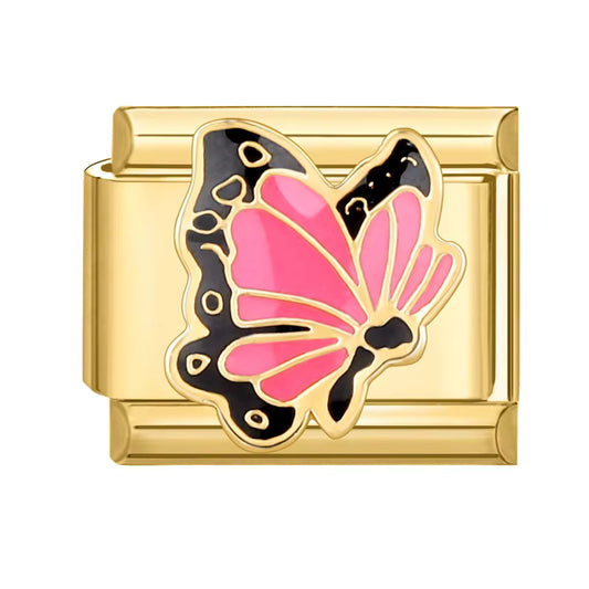 Pink Butterfly Italian Charm