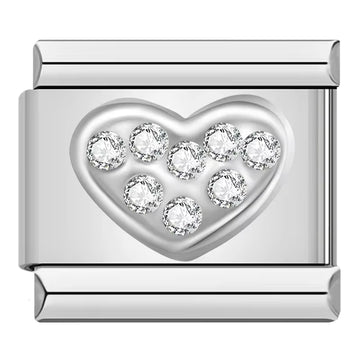 Sparkly Heart Italian Charm