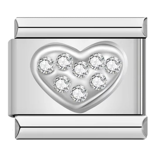 Sparkly Heart Italian Charm
