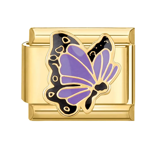 Purple Butterfly Italian Charm