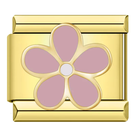Pink Flower Italian Charm