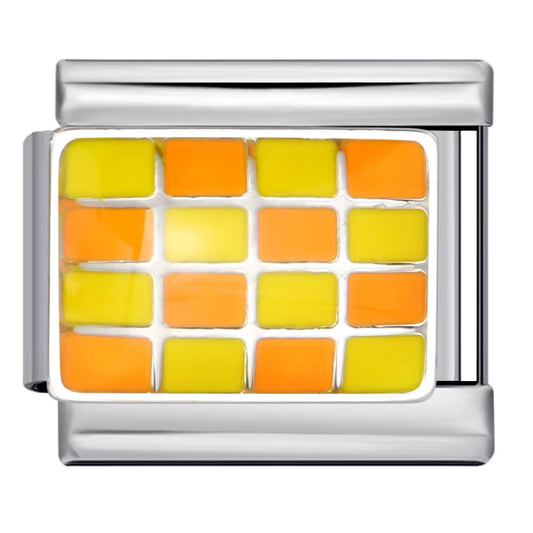 Orange & Yellow Checkered Charm