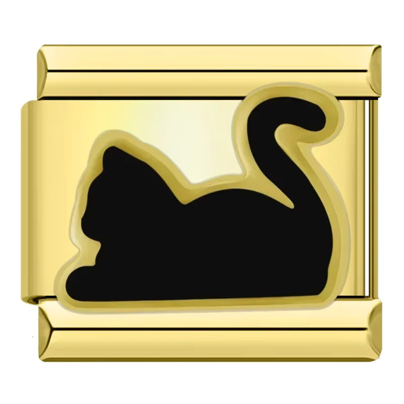Black Cat Italian Charm