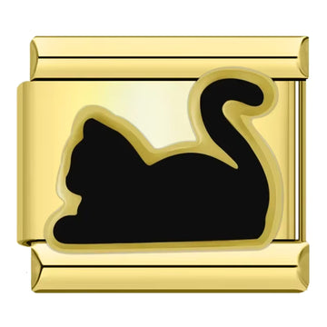 Black Cat Italian Charm