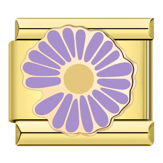 Purple Flower Italian Charm