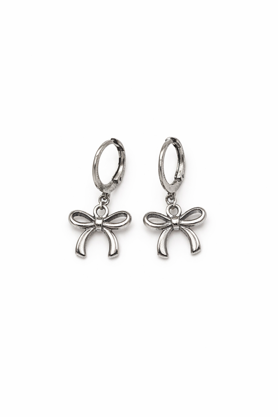 Small Bow Hoops Silver