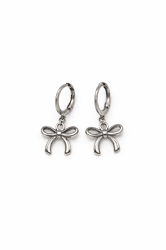 Small Bow Hoops Silver
