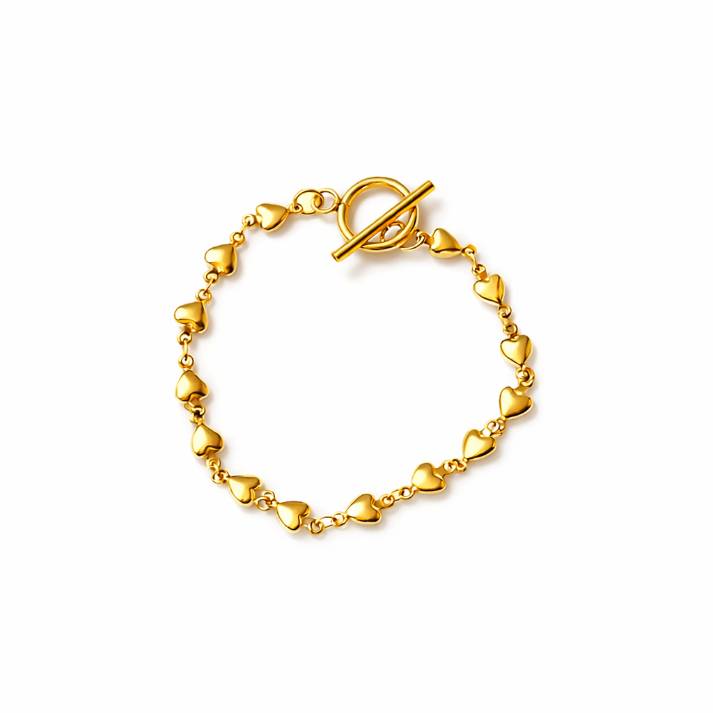 Hearts Bracelet Gold