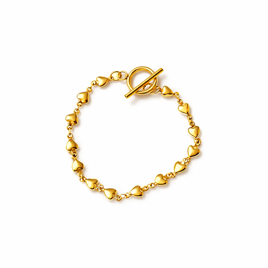 Hearts Bracelet Gold