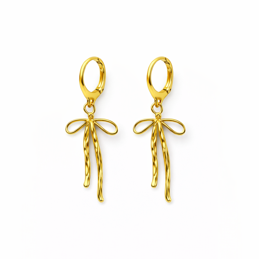 Statement Bow Hoops Gold