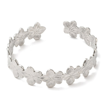 Flower Bangle Silver