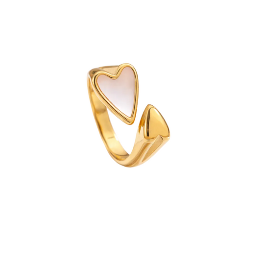 White Heart Ring