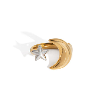 Moon & Star Ring
