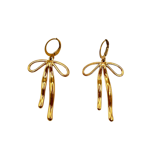 Statement Bow Hoops Gold
