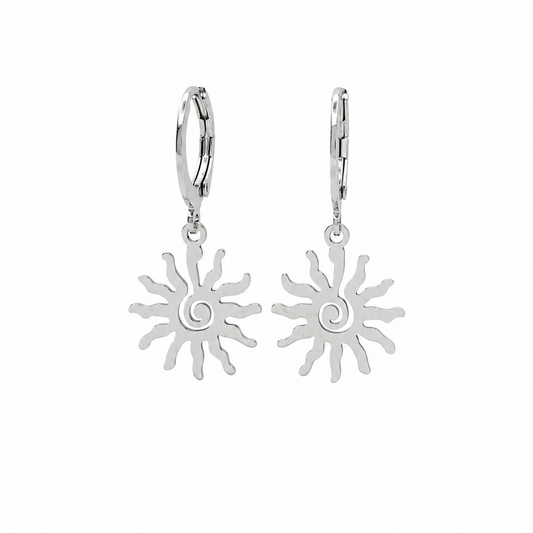 Funky Sun Earrings Silver