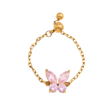 Pink Butterfly Ring