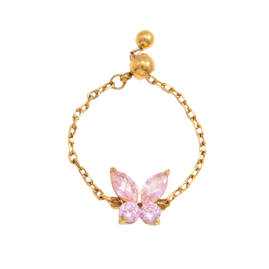 Pink Butterfly Ring