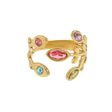 Multicolor Leaves Ring
