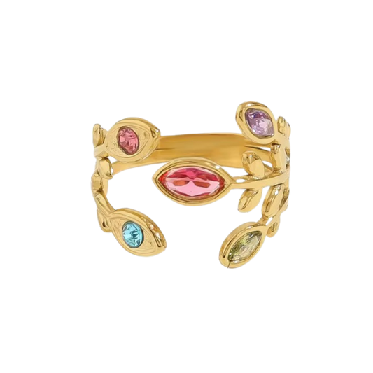 Multicolor Leaves Ring