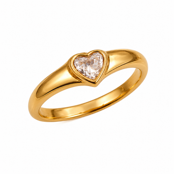 Chunky Crystal Heart Ring