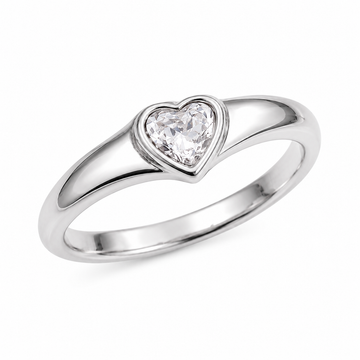 Chunky Crystal Heart Ring