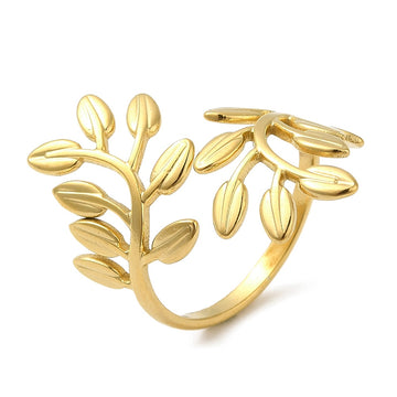 gold leaves ring
