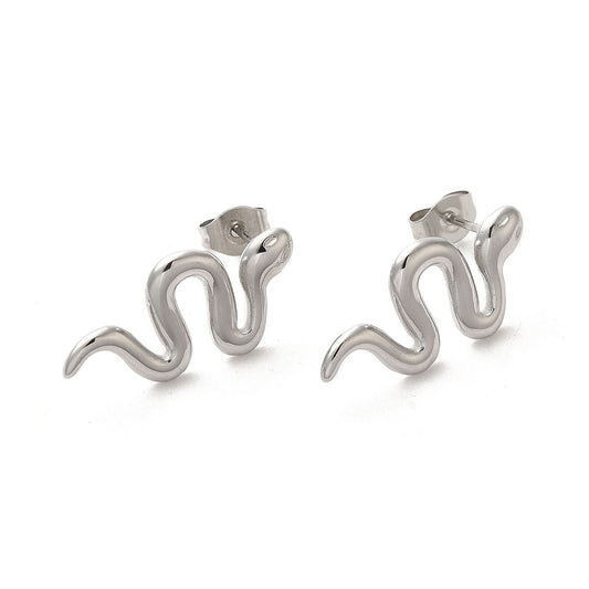 Snake Studs Silver