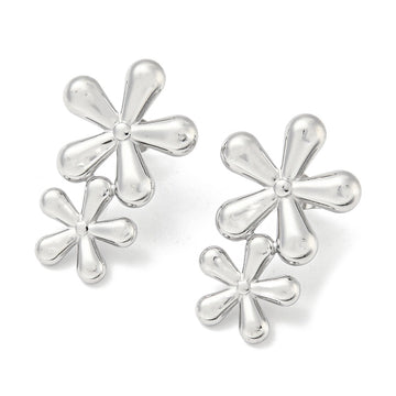 silver flower studs