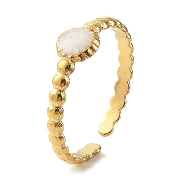 gold ring with white round