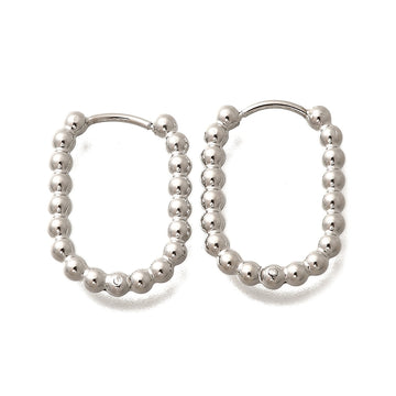 Rectangle Bubble Hoops Silver