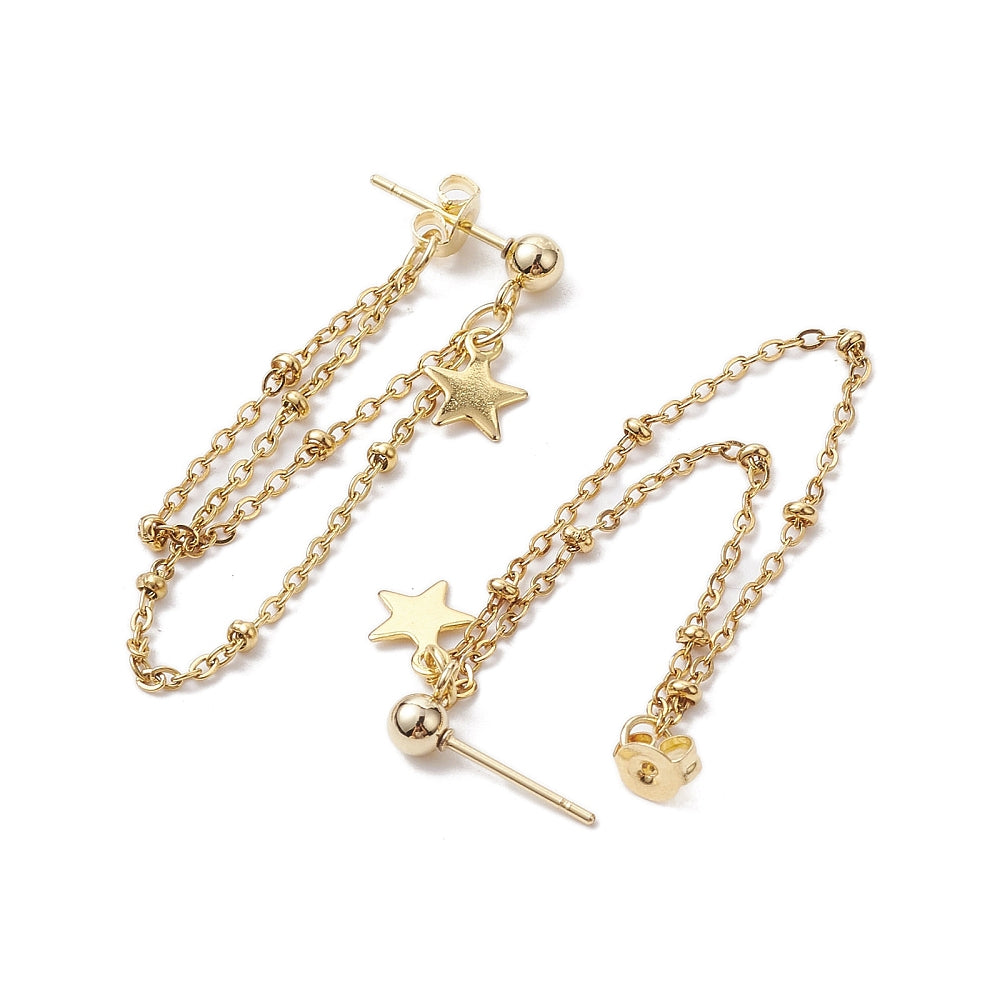 Star Chain Studs Gold