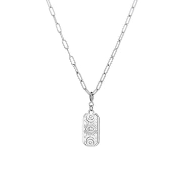 silver necklace with mystical pendant