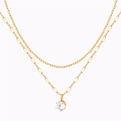 Crystal Stacking Necklace Gold