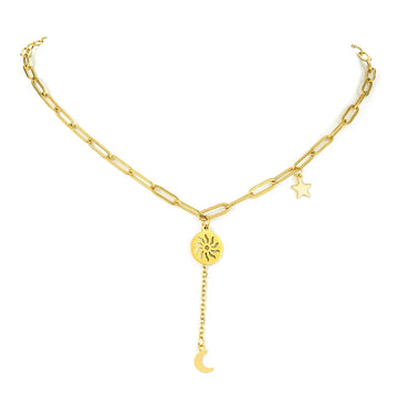 gold chain necklace with charms