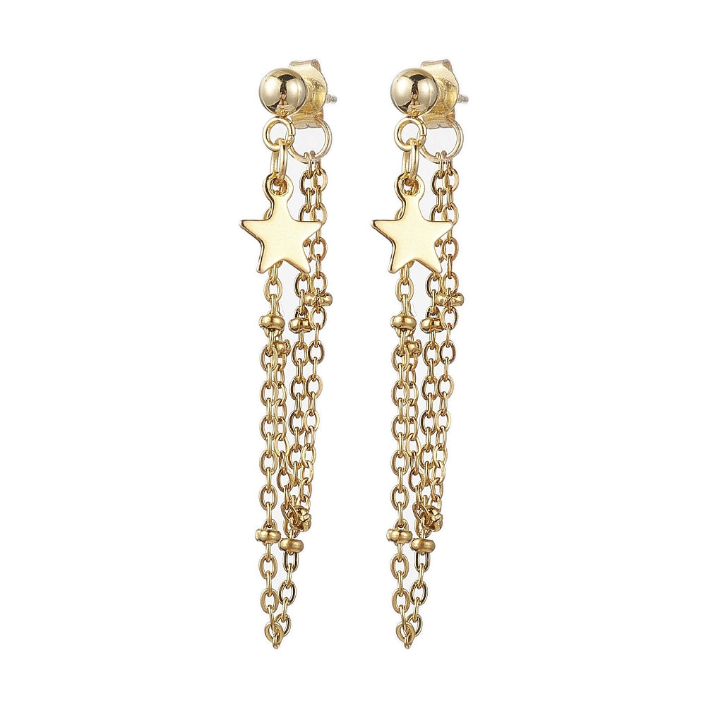 Star Chain Studs Gold