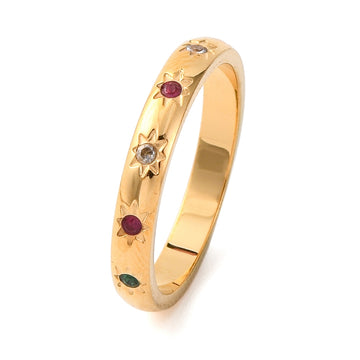ring with multicolor crystals