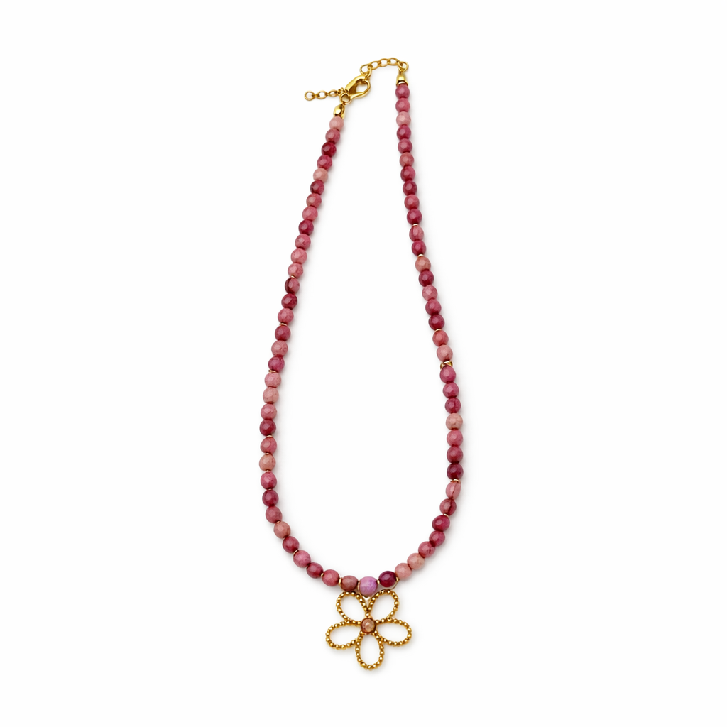 Rhodonite Flower Necklace