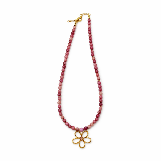 Rhodonite Flower Necklace