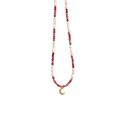 Rhodonite Pearl Necklace