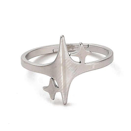 silver ring with stars