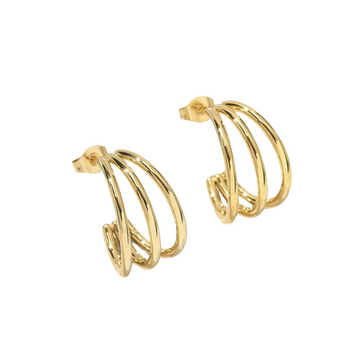 Triple Hoops Gold